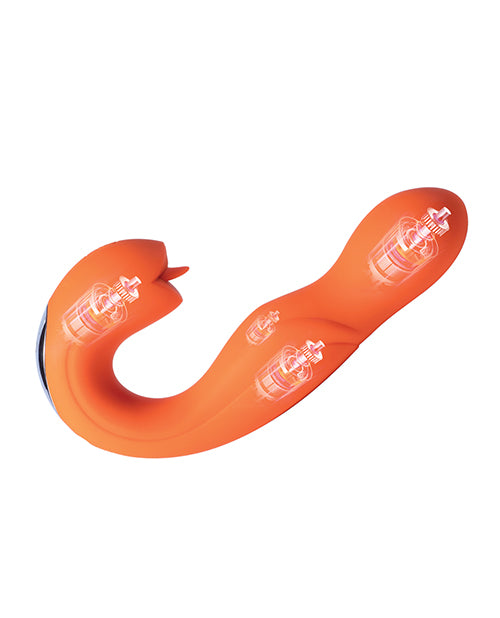 Honey Play Box Honey Play Box Joi Pro Rotating Head G-Spot Vibrator & Clit Licker with Remote - Orange - Image 6