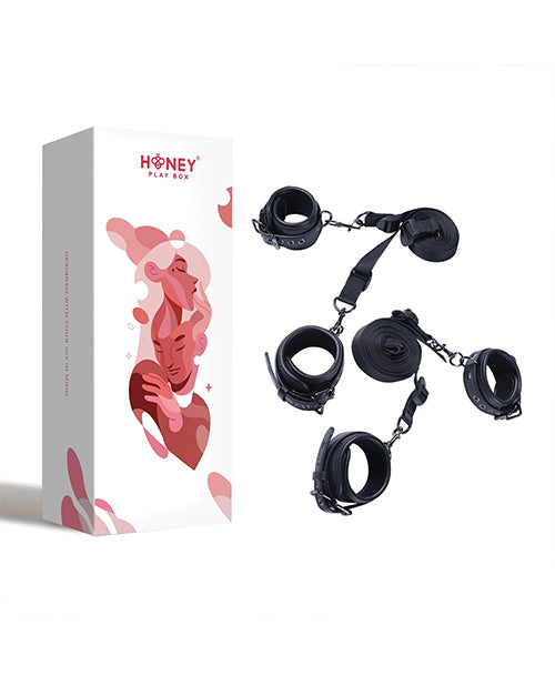 Honey Play Box Honey Play Box Luxury Bondage Bed Restraint Kit - Black - Image 5
