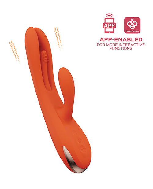 Honey Play Box Honey Play Box Terri App-Controlled Kinky Finger Tapping Rabbit Vibrator - Orange - Image 4