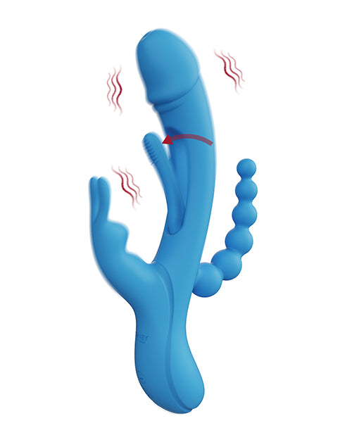 Honey Play Box Honey Play Box Trilux Kinky Finger Rabbit Vibrator with Anal Beads - Blue - Image 3