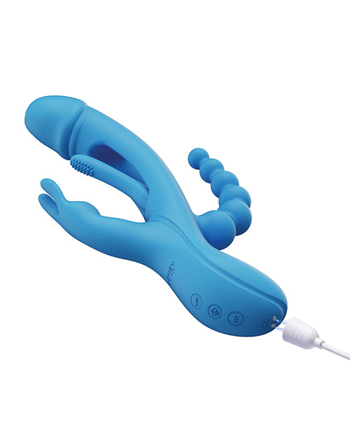 Honey Play Box Honey Play Box Trilux Kinky Finger Rabbit Vibrator with Anal Beads - Blue - Image 4