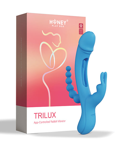 Honey Play Box Honey Play Box Trilux Kinky Finger Rabbit Vibrator with Anal Beads - Blue - Image 5