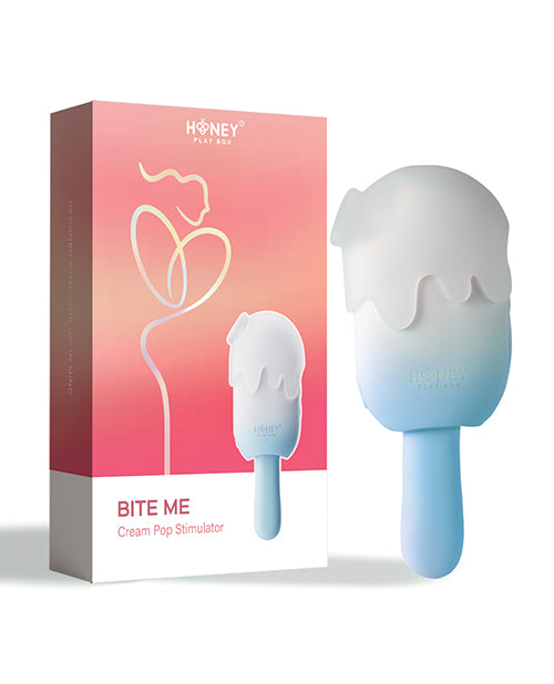 Honey Play Box Honey Play Box Bite Me Sucking Tapping & Vibrating Cream Pop Stimulator - Blue/White - Image 7