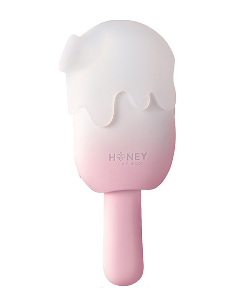 Honey Play Box Honey Play Box Bite Me Sucking Tapping & Vibrating Cream Pop Stimulator - Pink/White