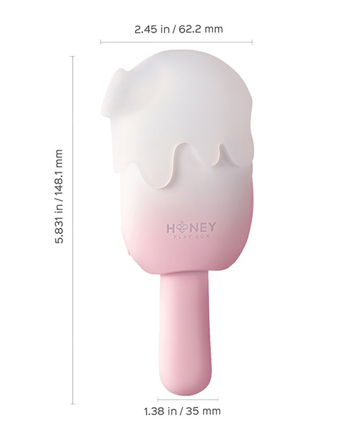 Honey Play Box Honey Play Box Bite Me Sucking Tapping & Vibrating Cream Pop Stimulator - Pink/White - Image 5