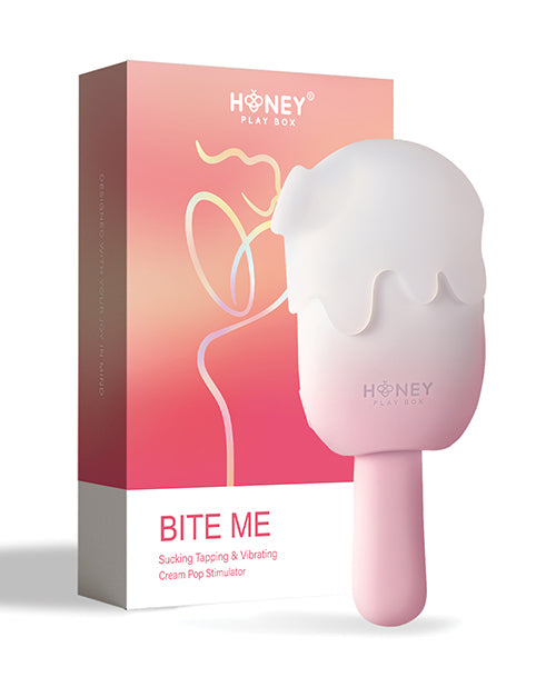 Honey Play Box Honey Play Box Bite Me Sucking Tapping & Vibrating Cream Pop Stimulator - Pink/White - Image 6