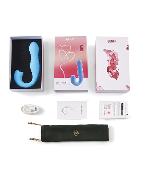 Honey Play Box Honey Play Box Joi Thrust 2 Thrusting G-Spot Vibrator & Clit Licker - Blue - Image 3