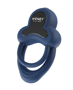 Honey Play Box Honey Play Box Anello Vibrating Double Cock Ring with Clitoral Stimulator - Blue