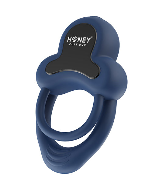 Honey Play Box Honey Play Box Anello Vibrating Double Cock Ring with Clitoral Stimulator - Blue