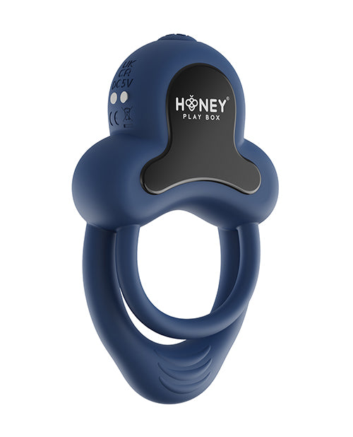 Honey Play Box Honey Play Box Anello Vibrating Double Cock Ring with Clitoral Stimulator - Blue - Image 2