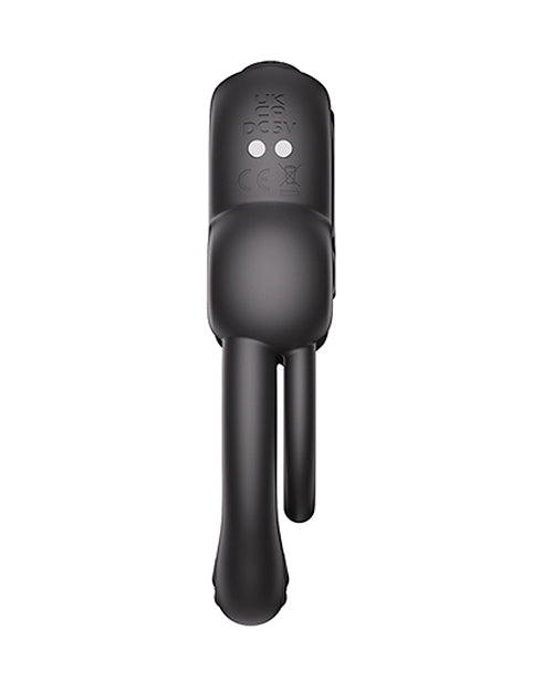 Honey Play Box Honey Play Box Anello Vibrating Double Cock Ring with Clitoral Stimulator - Black - Image 3