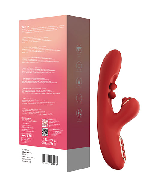 Honey Play Box Honey Play Box Tickler Wiggling G-Spot Vibrator & Tapping Clitoral Stimulator - Red - Image 4
