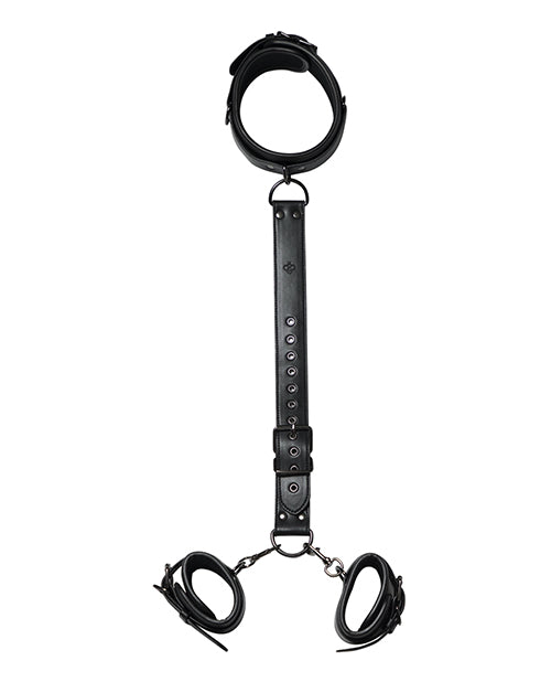 Honey Play Box Honey Play Box Locking Harness Collar to Wrist Restraints - Black