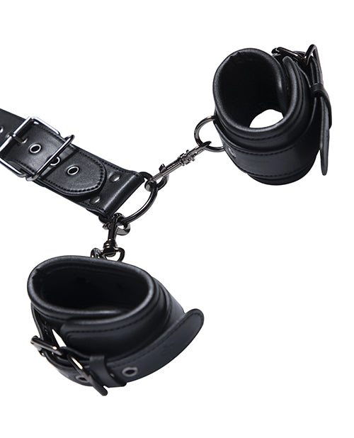 Honey Play Box Honey Play Box Locking Harness Collar to Wrist Restraints - Black - Image 2