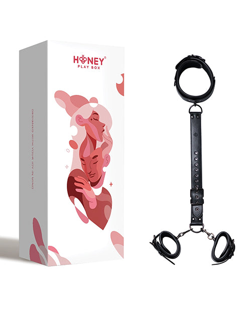 Honey Play Box Honey Play Box Locking Harness Collar to Wrist Restraints - Black - Image 5