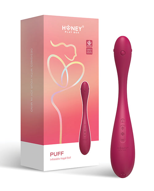 Honey Play Box Honey Play Box Puff App-Controlled Inflatable Kegel Ball - Dark Red - Image 6