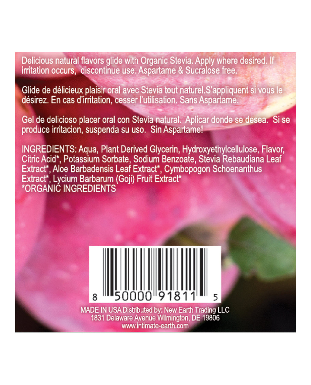 Intimate Earth Intimate Earth Natural Flavors Glide - 60 ml - Naughty Peaches - Image 2
