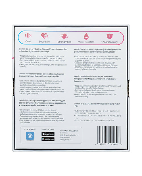 Lovense Lovense Gemini Vibrating Nipple Clamps - Pink - Image 7