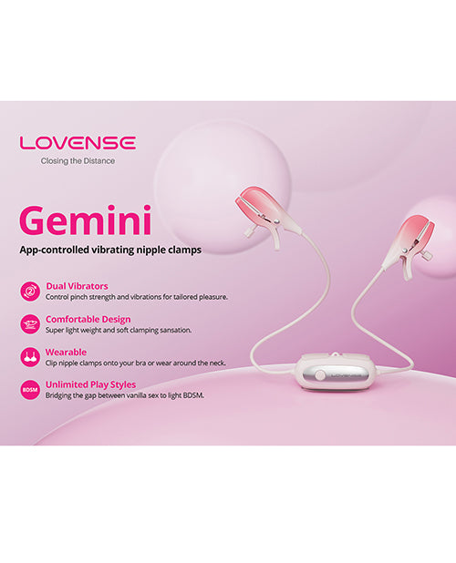 Lovense Lovense Gemini Vibrating Nipple Clamps - Pink - Image 8