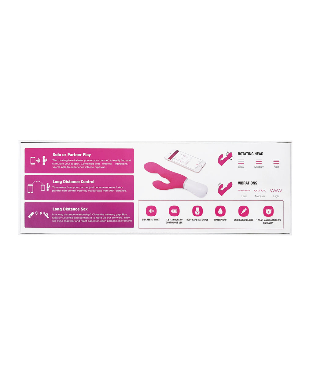 Lovense Lovense Nora App-Controlled Rotating Rabbit Vibrator - Pink - Image 5