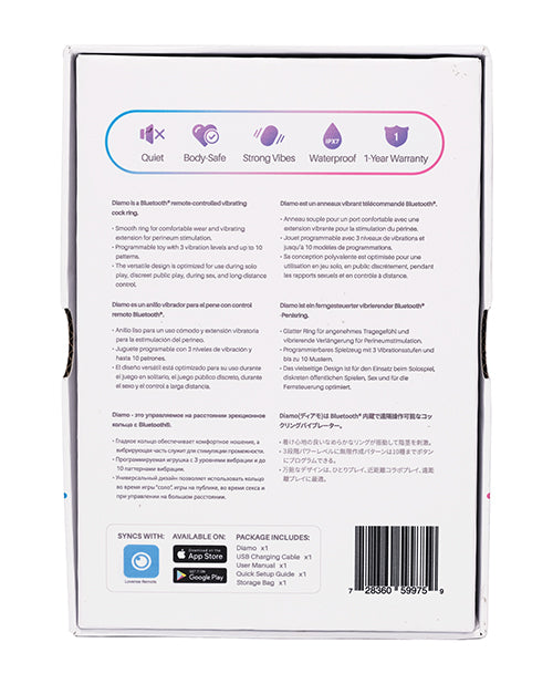 Lovense Lovense Diamo App-Controlled Vibrating Cock Ring - Black - Image 4