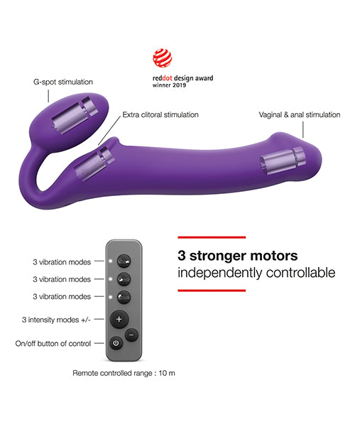 Strap-On-Me Strap On Me Vibrating Bendable Strapless Strap On - XLarge - Purple - Image 3
