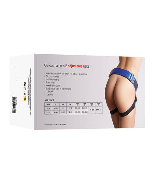 Strap-On-Me Strap-On-Me Curious Leatherette Harness - Metallic Blue - Image 4