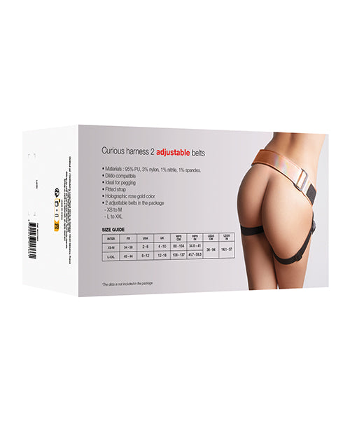 Strap-On-Me Strap-On-Me Curious Leatherette Harness - Rose Gold Holographic - Image 4