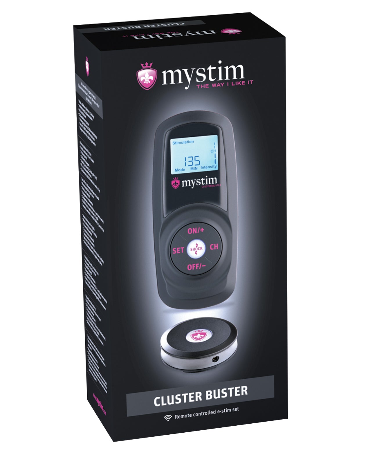 Mystim Mystim Cluster Buster Wireless E-Stim Remote Control Kit - Black - Image 3