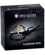 Mystim Mystim Plunging Pete E-Stim Glans Loop with Urethral Sound - Black/Gold - Image 2