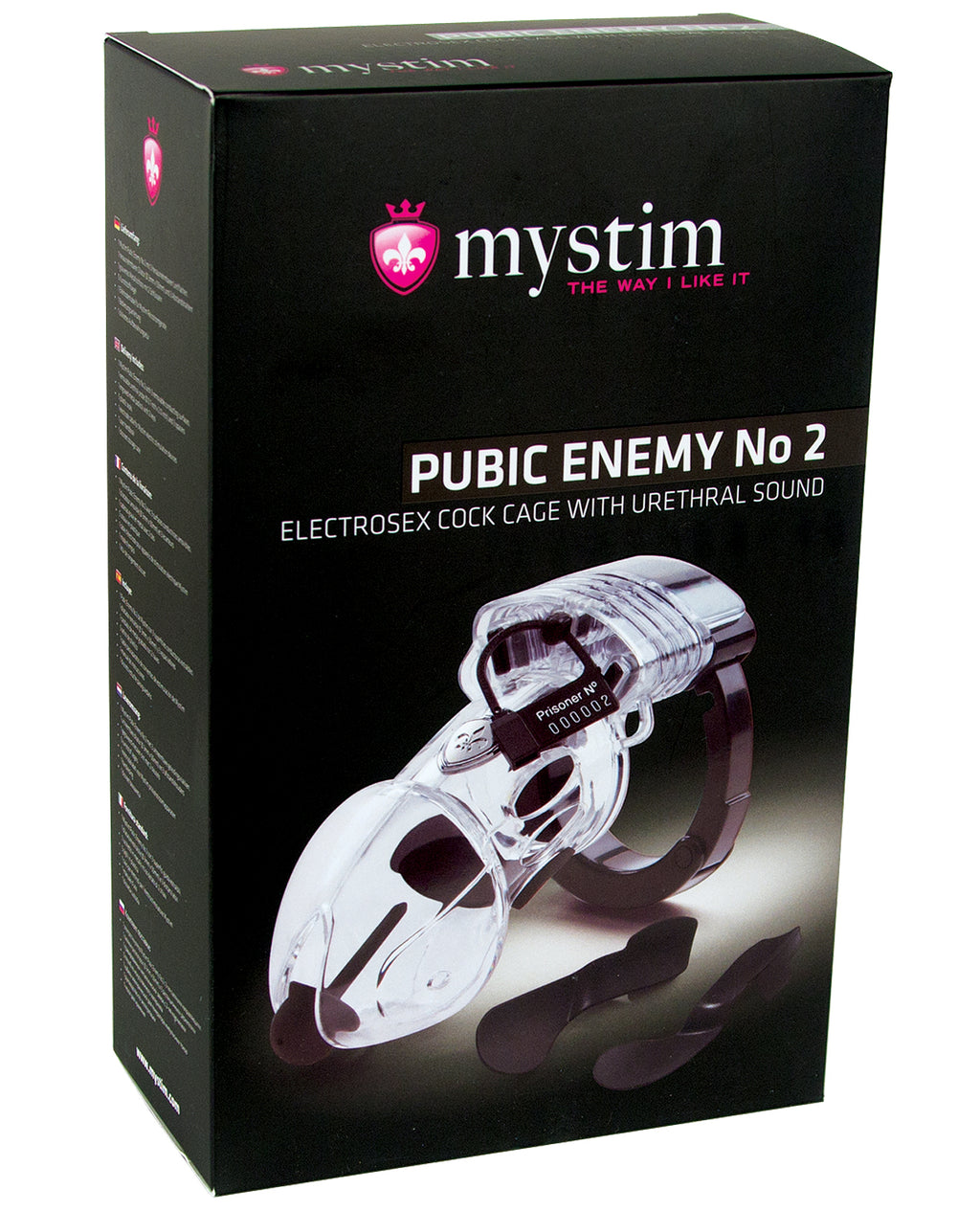 Mystim Mystim Pubic Enemy No.2 E-Stim Chastity Cage with Dilator - Clear - Image 5