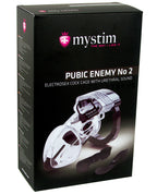 Mystim Mystim Pubic Enemy No.2 E-Stim Chastity Cage with Dilator - Clear - Image 5