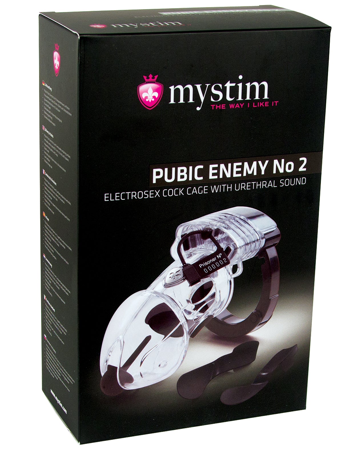 Mystim Mystim Pubic Enemy No.2 E-Stim Chastity Cage with Dilator - Clear - Image 5