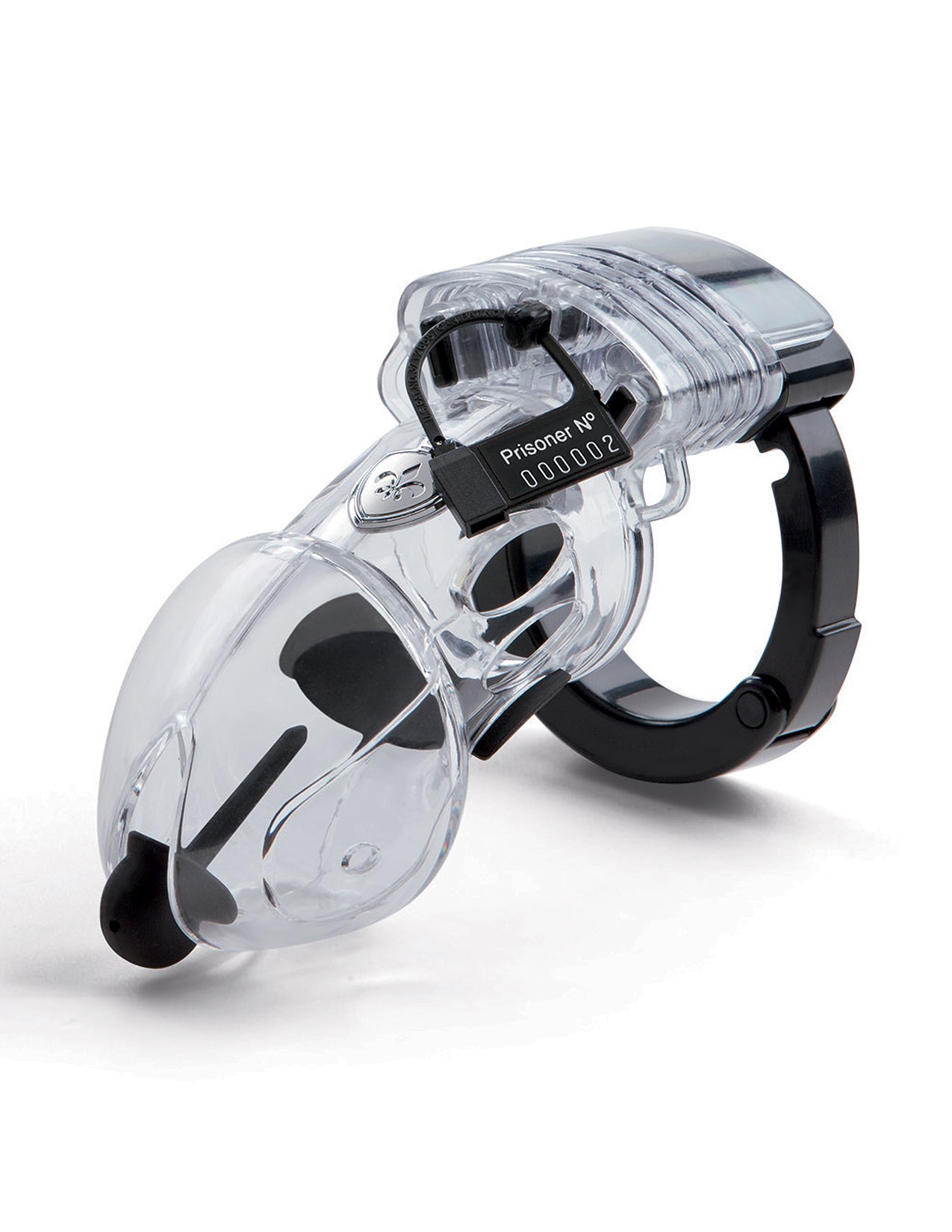 Mystim Mystim Pubic Enemy No.2 E-Stim Chastity Cage with Dilator - Clear