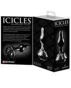 Icicles Icicles No. 77 Hand Blown Glass Rose Butt Plug - Black - Image 2