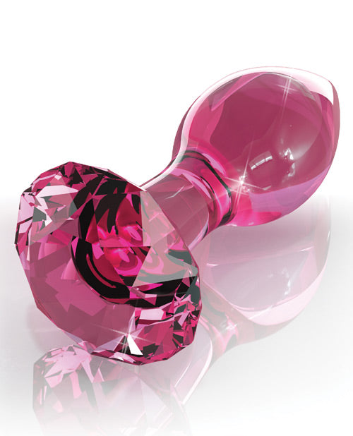 Icicles Icicles No. 79 Hand Blown Glass Diamond Butt Plug - Pink
