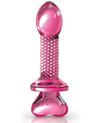 Icicles Icicles No. 82 Hand Blown Glass Butt Plug - Ribbed/Pink
