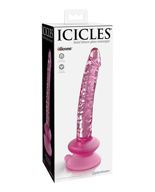 Icicles Icicles No. 86 Hand Blown Glass Massager w/Suction Cup - Pink - Image 2