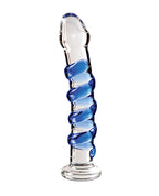 Icicles Icicles No. 5 Hand Blown Glass Massager - Clear w/Blue Swirls