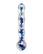 Icicles Icicles No. 8 Hand Blown Glass Massager - Clear w/Inside Blue Swirls - Image 3