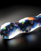 Icicles Icicles No. 8 Hand Blown Glass Massager - Clear w/Inside Blue Swirls - Image 5