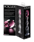 Icicles Icicles No. 12 Hand Blown Glass Massager - Clear w/Rose Tip - Image 3