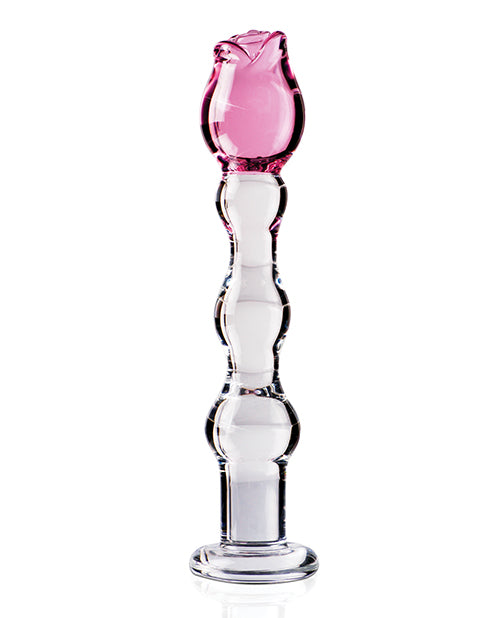 Icicles Icicles No. 12 Hand Blown Glass Massager - Clear w/Rose Tip