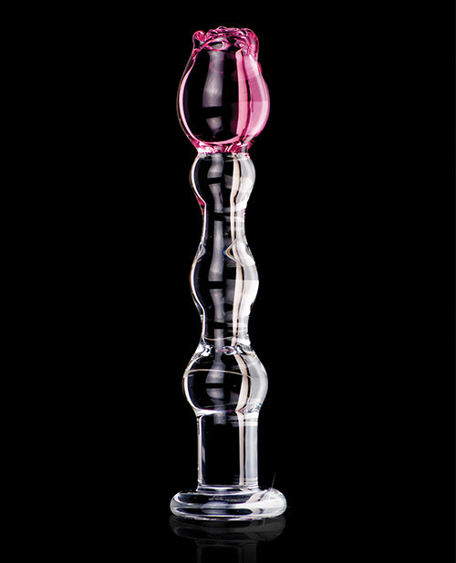 Icicles Icicles No. 12 Hand Blown Glass Massager - Clear w/Rose Tip - Image 4