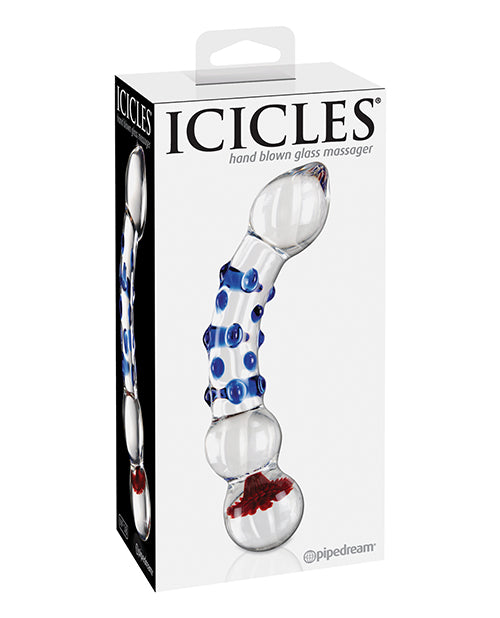 Icicles Icicles No. 18 Hand Blown Glass Massager - Clear w/Blue Knobs - Image 2