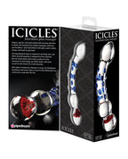Icicles Icicles No. 18 Hand Blown Glass Massager - Clear w/Blue Knobs - Image 3