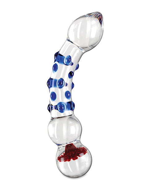 Icicles Icicles No. 18 Hand Blown Glass Massager - Clear w/Blue Knobs