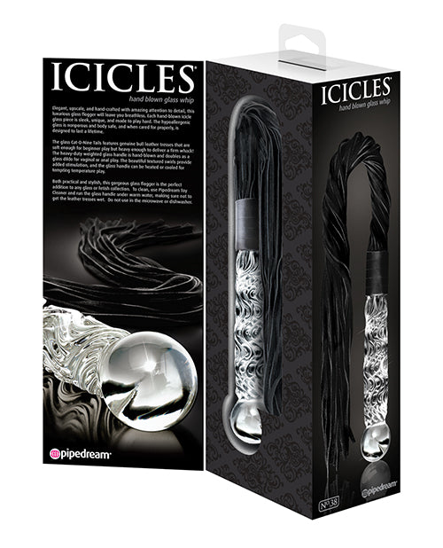 Icicles Icicles No. 38 Hand Blown Glass Handled Whip - Clear - Image 4