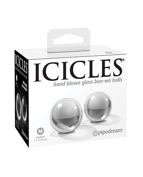 Icicles Icicles No. 42 Hand Blown Glass Medium Ben Wa Balls - Clear - Image 2