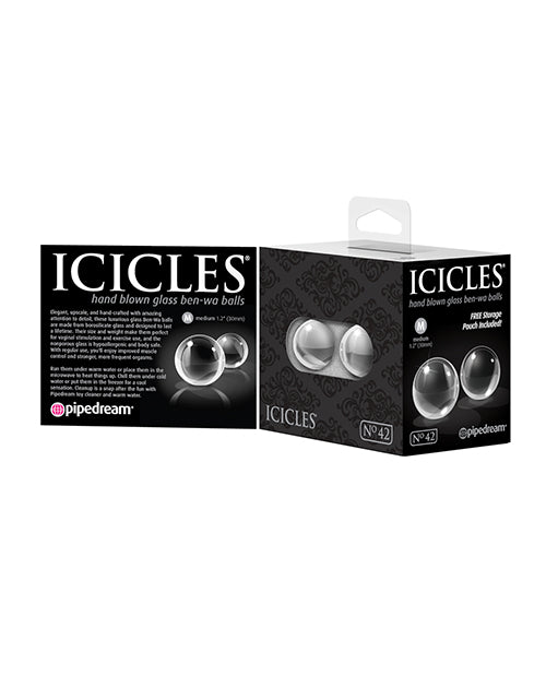 Icicles Icicles No. 42 Hand Blown Glass Medium Ben Wa Balls - Clear - Image 3